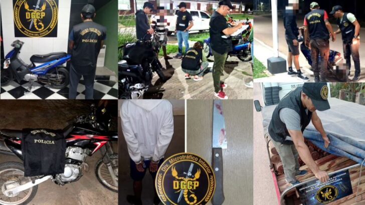Múltiples operativos antinarcóticos: secuestran motos, armas y demoran a 48 personas