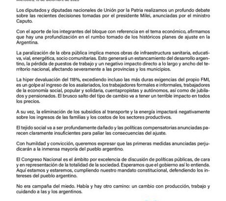 Diputados nacionales advirtieron que las medidas “perjudicarán a el pueblo argentino”