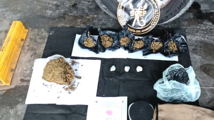 Machagai: sorprenden a un sujeto con 461 gramos de marihuana y 27 gramos de cocaína