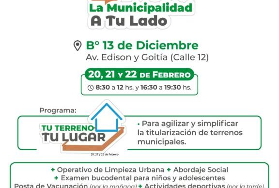 La Municipalidad a Tu Lado: desde este martes en el CCM 13 de diciembre 1
