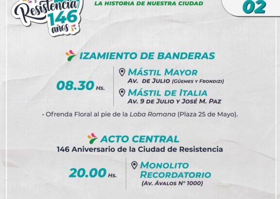 La Municipalidad de Resistencia cierra los festejos por sus 146 aniversario con actividades para toda la familia