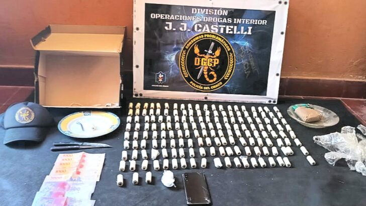 Castelli: la Policía del Chaco secuestró 1 kilo 681 gramos de cocaína
